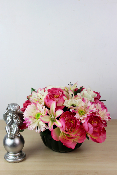 Fleurs artificielles pour cimetière - Coupe de pivoines, lys et gerberas