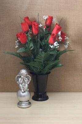 Fleurs artificielles pour cimetière - Cône de roses boutons