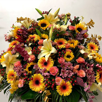 Composition de fleurs pour enterrement